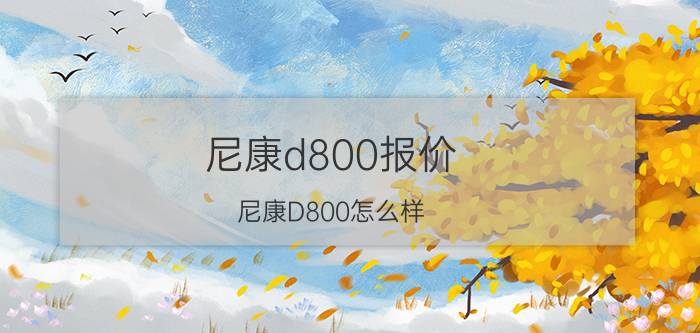 尼康d800报价 尼康D800怎么样